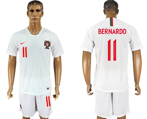 Portugal #11 Bernardo Away Soccer Country Jersey